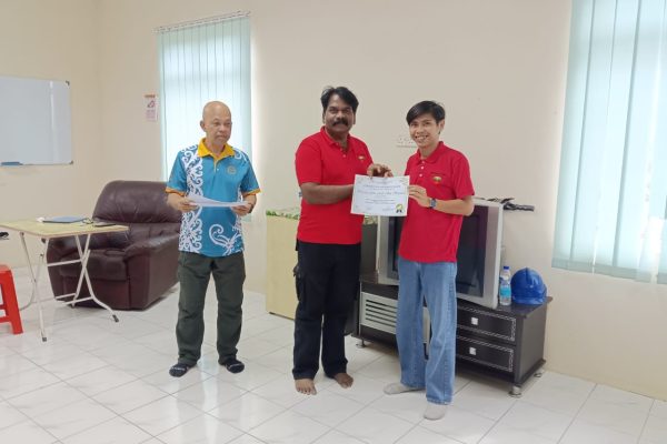 Basic Occupational First Aid Course hands-on CPR training AED demonstration during First Aid Course Malaysia Workplace safety first aid wound care session