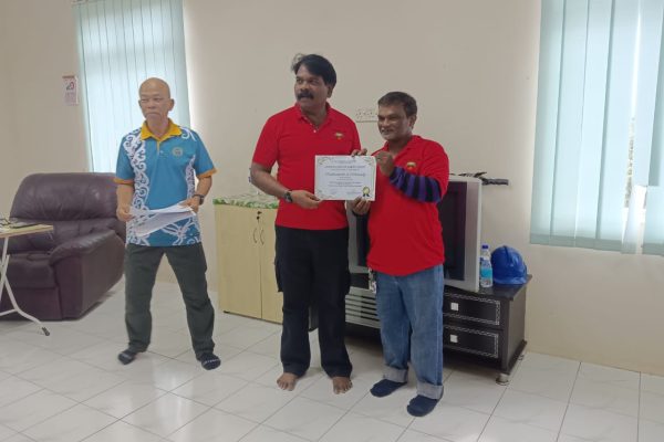 Basic Occupational First Aid Course hands-on CPR training AED demonstration during First Aid Course Malaysia Workplace safety first aid wound care session
