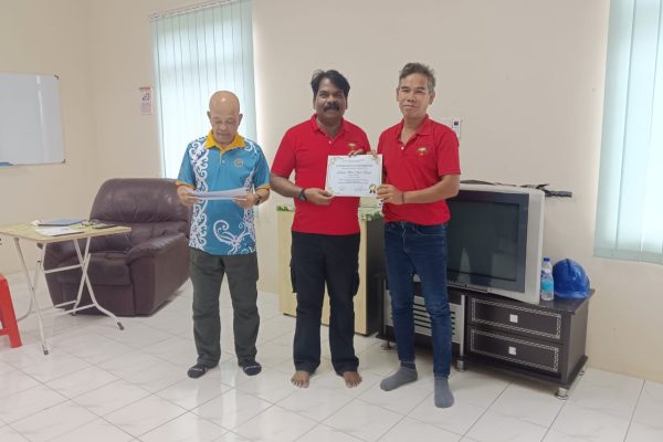 Basic Occupational First Aid Course hands-on CPR training AED demonstration during First Aid Course Malaysia Workplace safety first aid wound care session