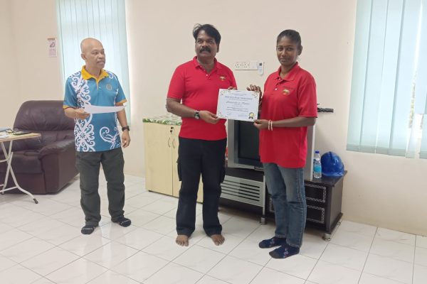 Basic Occupational First Aid Course hands-on CPR training AED demonstration during First Aid Course Malaysia Workplace safety first aid wound care session