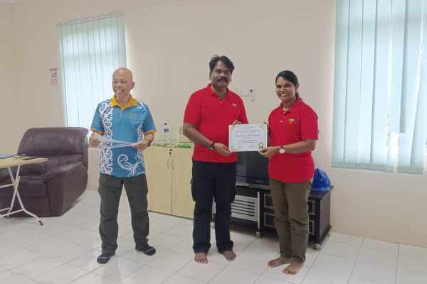 Basic Occupational First Aid Course hands-on CPR training AED demonstration during First Aid Course Malaysia Workplace safety first aid wound care session